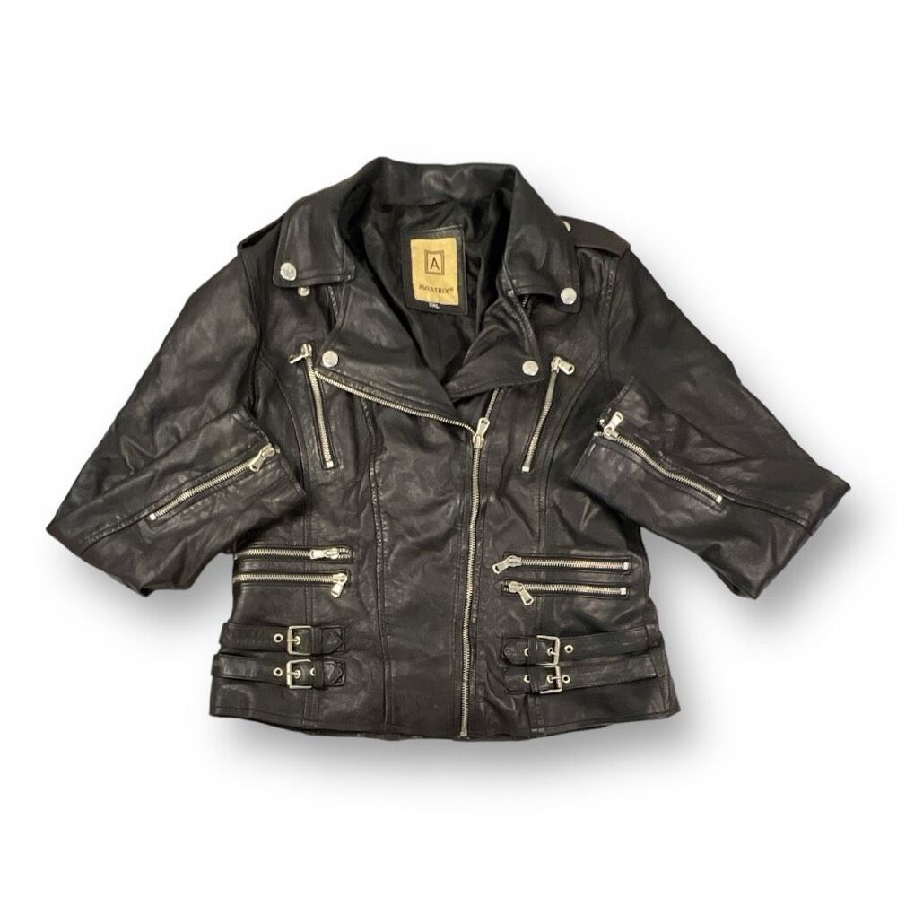 Aviatrix Leather Biker Jacket Size 2XL but fits like a size L.